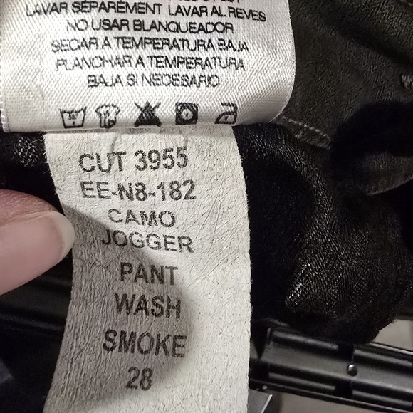 Anthropologie SUNDRY N61 Gray Smoke Camo Cotton Jogger Pants Ankle Zip Womens 28 - Picture 10 of 10